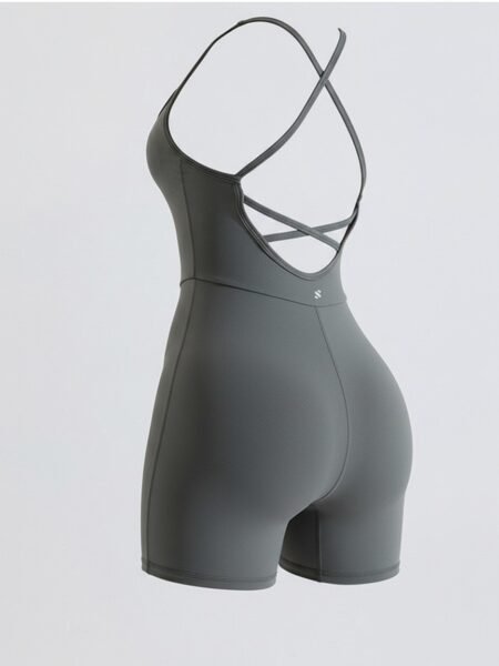 אוברול ספורט Aya - grey green shell aya jumpsuit greygreen activewear pilates yoga sport view5