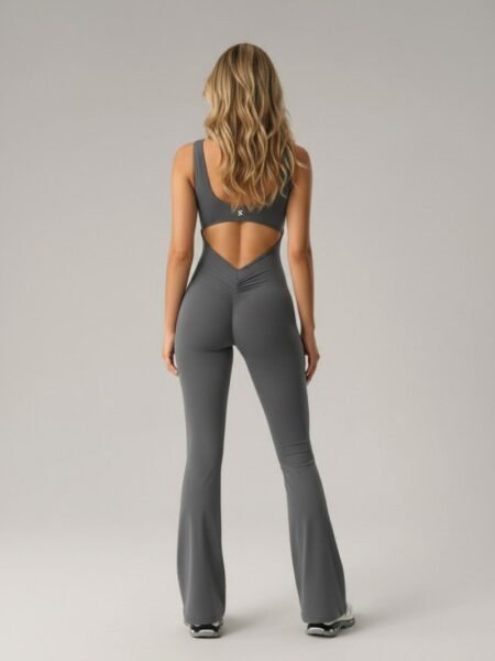 אוברול ספורט מחטב Shell - Free gray shell forest jumpsuit freegray activewear pilates yoga sport view3