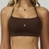 shell moon top coffee activewear pilates yoga sport frontview