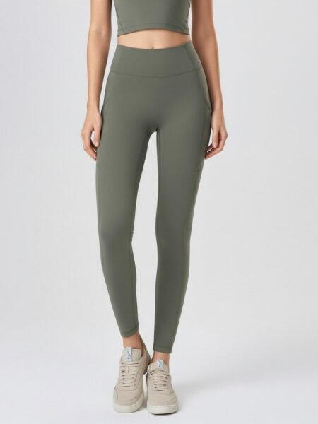 טייץ עם כיסים Moss shell moss tights sagegreen activewear pilates yoga sport view2