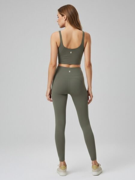 טייץ עם כיסים Moss shell moss tights sagegreen activewear pilates yoga sport view6