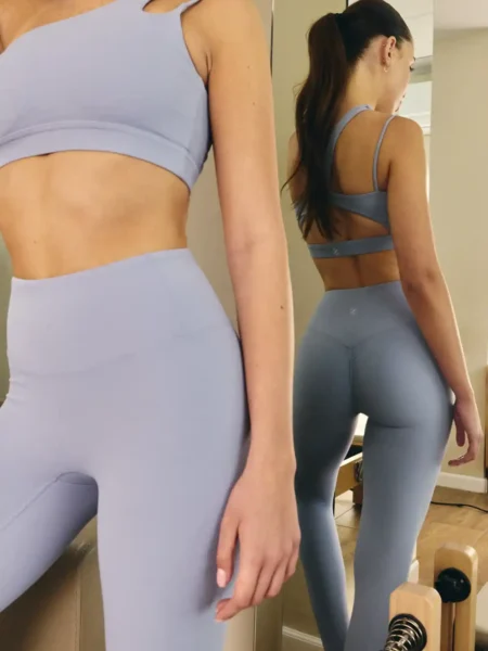 lavender high waisted leggings workout set