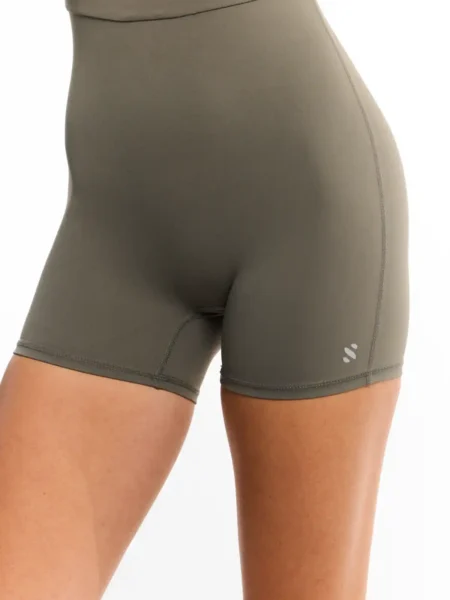 אוברול ספורט Aya - grey green olive green high waisted biker shorts